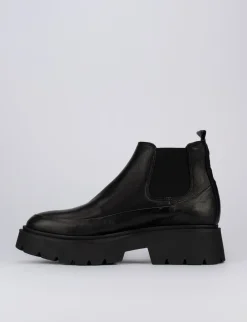 Stivaletti tacco 1cm pelle nero