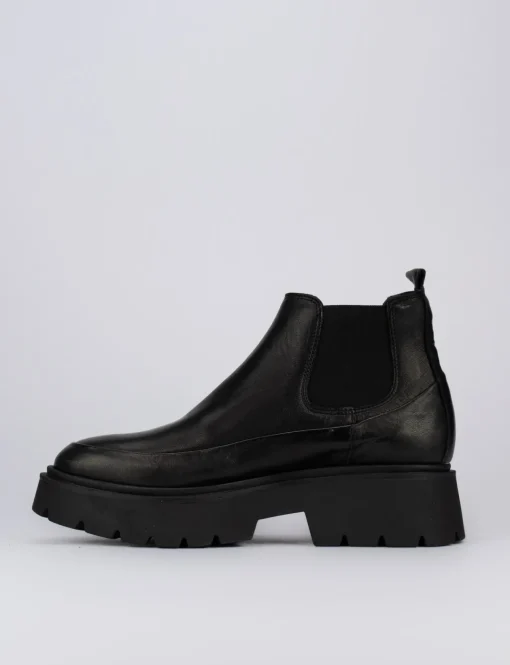 Stivaletti tacco 1cm pelle nero