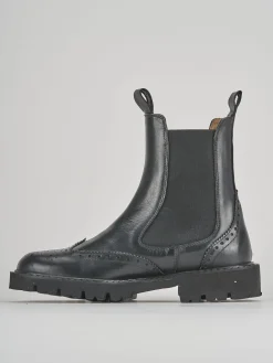 Stivaletti tacco 2cm pelle nero