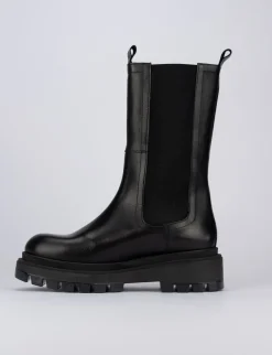 Stivaletti tacco 1cm pelle nero