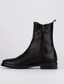 Stivaletti tacco 1cm pelle nero