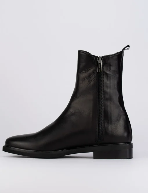 Stivaletti tacco 1cm pelle nero