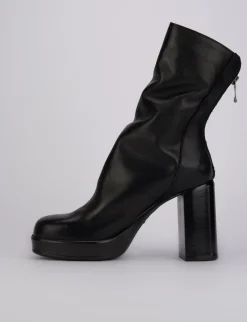 Stivaletti tacco 10cm pelle nero
