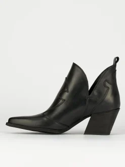 Stivaletti tacco 6cm pelle nero