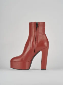Stivaletti tacco 13cm pelle arancio