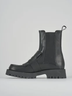 Stivaletti tacco 2cm pelle nero