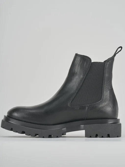 Stivaletti tacco 3cm pelle nero
