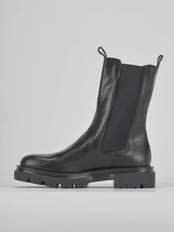 Stivaletti tacco 1cm pelle nero