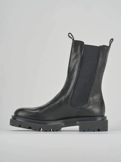 Stivaletti tacco 1cm pelle nero