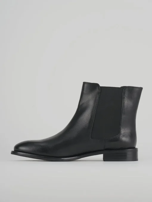 Stivaletti tacco 1cm pelle nero