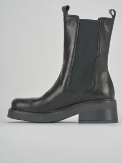 Stivaletti tacco 3cm pelle nero