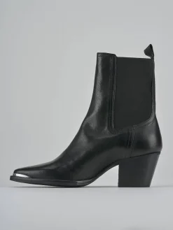 Stivaletti tacco 7cm pelle nero
