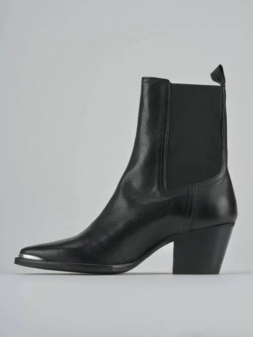 Stivaletti tacco 7cm pelle nero