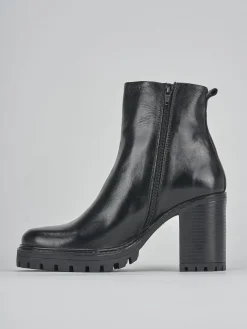 Stivaletti tacco 7cm pelle nero