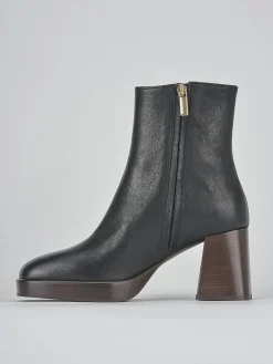 Stivaletti tacco 6cm pelle nero
