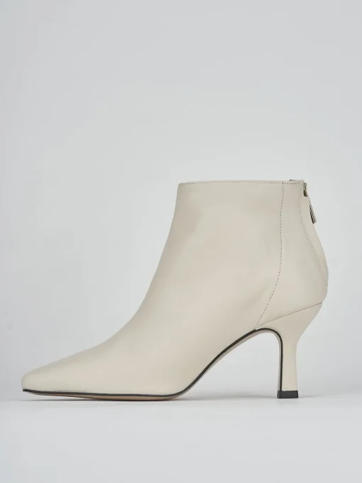 Stivaletti tacco 7cm pelle bianco