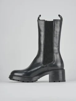 Stivaletti tacco 6cm pelle nero