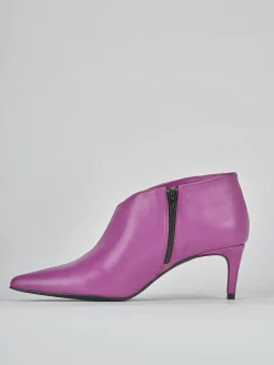 Stivaletti tacco 5cm pelle viola