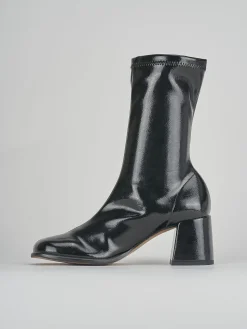 Stivaletti tacco 5cm pelle nero