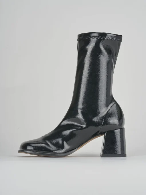 Stivaletti tacco 5cm pelle nero