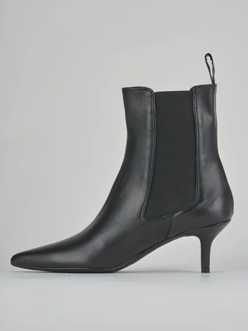 Stivaletti tacco 5cm pelle nero