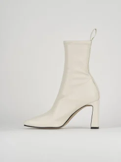 Stivaletti tacco 8cm pelle beige