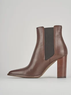 Stivaletti tacco 9cm pelle marrone