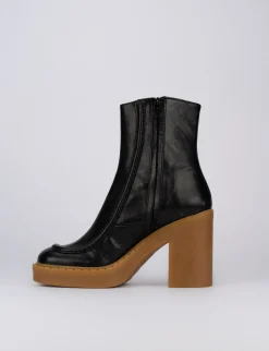 Stivaletti tacco 9cm pelle nero