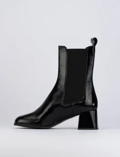 Stivaletti tacco 5cm pelle nero
