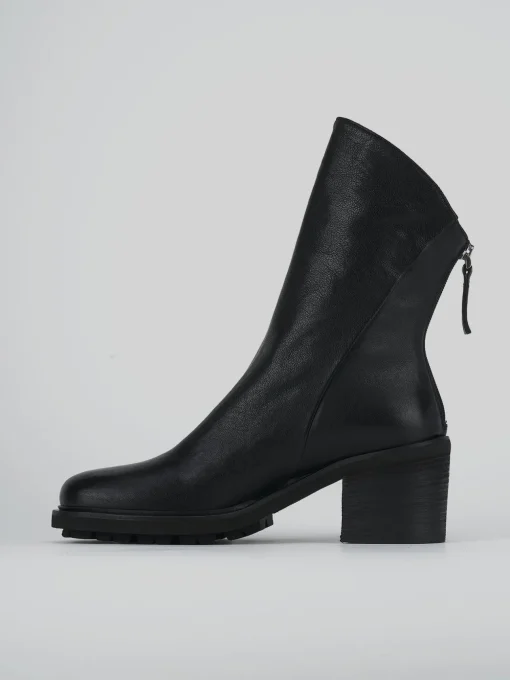 Stivaletti tacco 6cm pelle nero