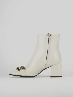 Stivaletti tacco 9cm pelle beige