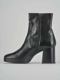 Stivaletti tacco 6cm pelle nero