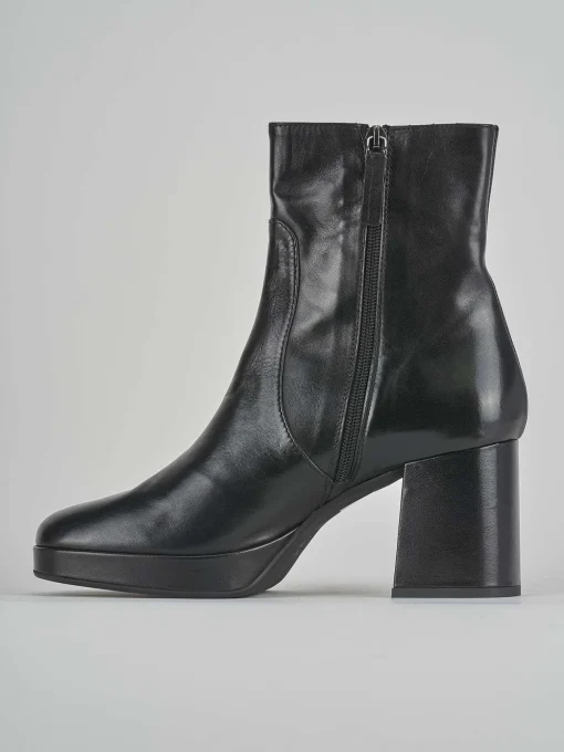 Stivaletti tacco 6cm pelle nero