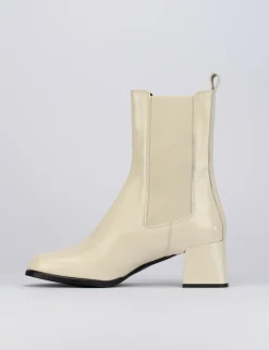 Stivaletti tacco 5cm pelle bianco