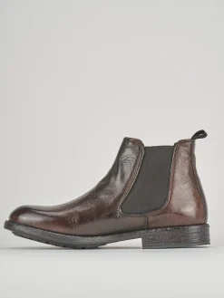 Stivaletti tacco 1cm pelle marrone
