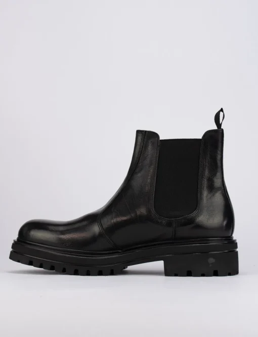 Stivaletti tacco 1cm pelle nero