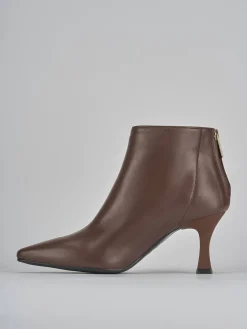 Stivaletti tacco 7cm pelle marrone