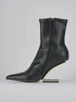 Stivaletti tacco 7cm pelle nero