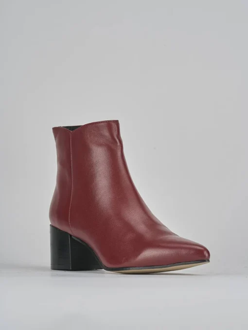 Stivaletti tacco 5cm pelle rosso
