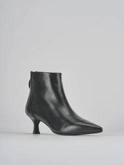 Stivaletti tacco 5cm pelle nero