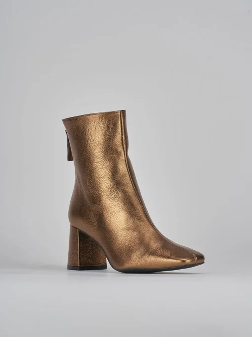 Stivaletti tacco 6cm pelle bronzo
