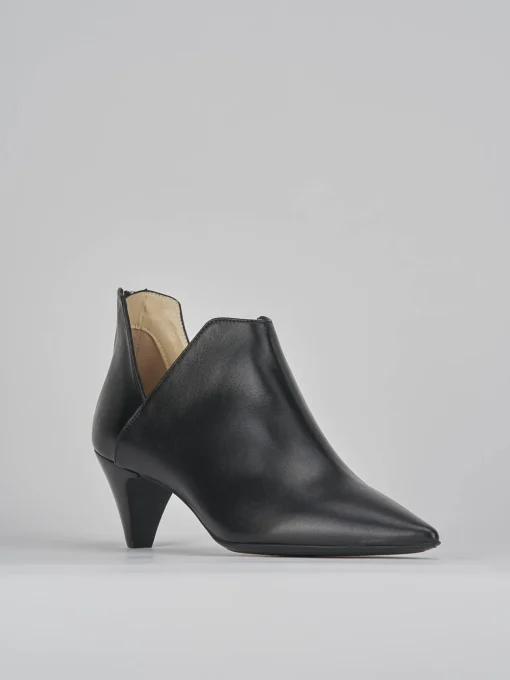 Stivaletti tacco 5cm pelle nero