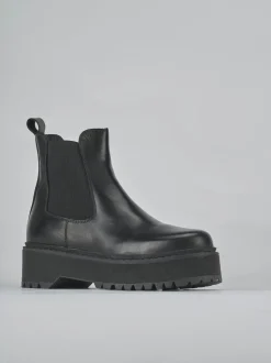 Stivaletti tacco 4cm pelle nero