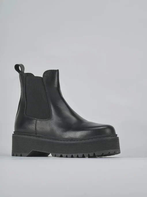 Stivaletti tacco 4cm pelle nero