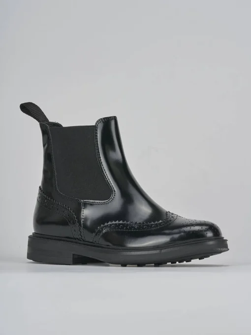 Stivaletti tacco 2cm pelle nero