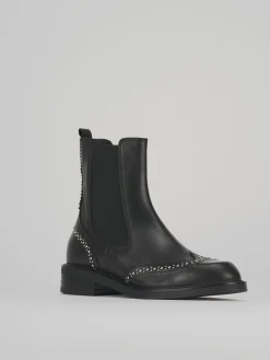Stivaletti tacco 2cm pelle nero