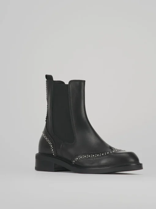 Stivaletti tacco 2cm pelle nero