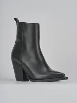 Stivaletti tacco 9cm pelle nero