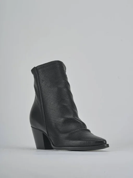 Stivaletti tacco 5cm pelle nero