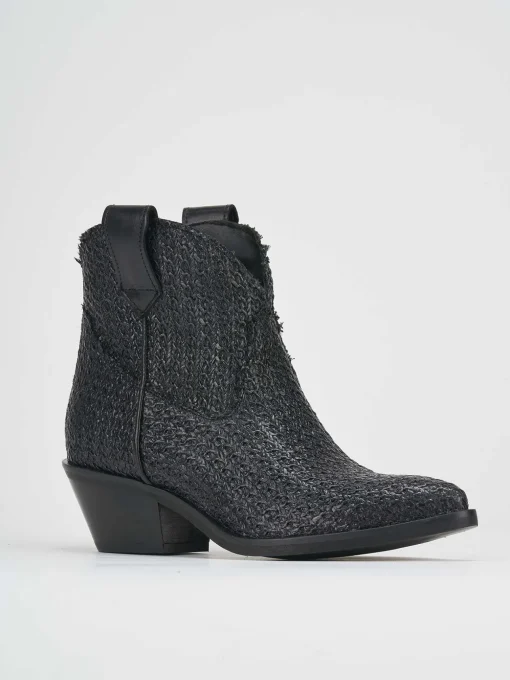 Stivaletti tacco 4cm pelle nero